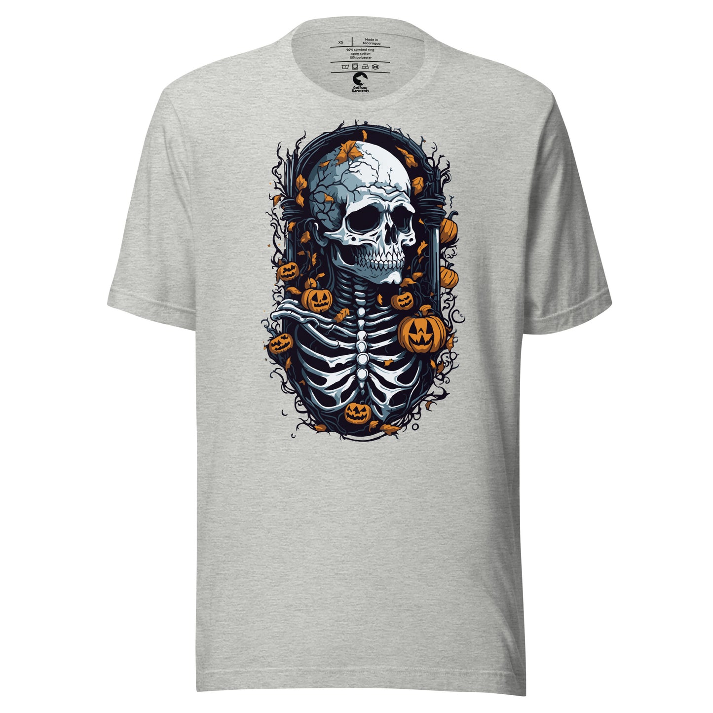 Unisex Skeleton Pumpkin Frame T-Shirt