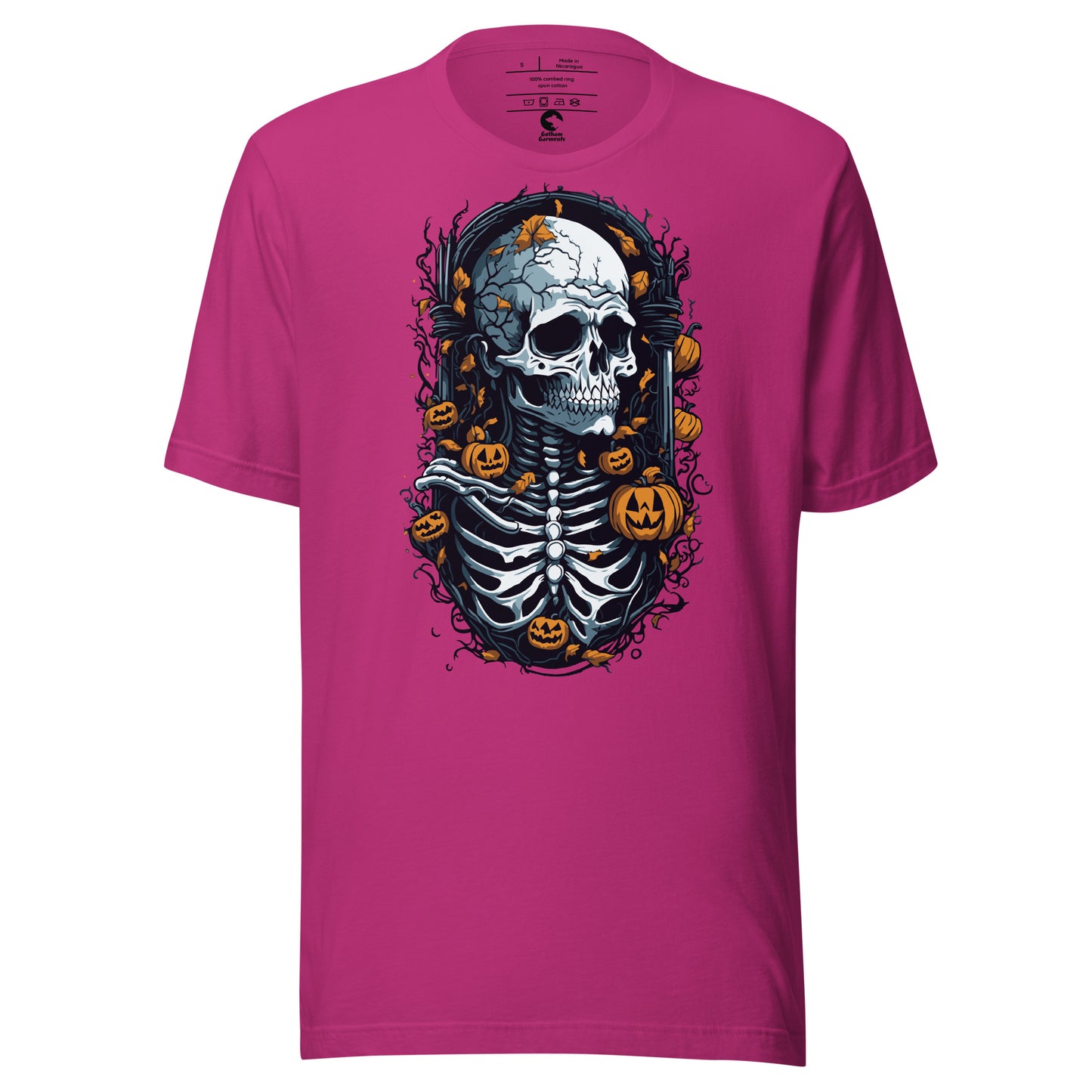 Unisex Skeleton Pumpkin Frame T-Shirt