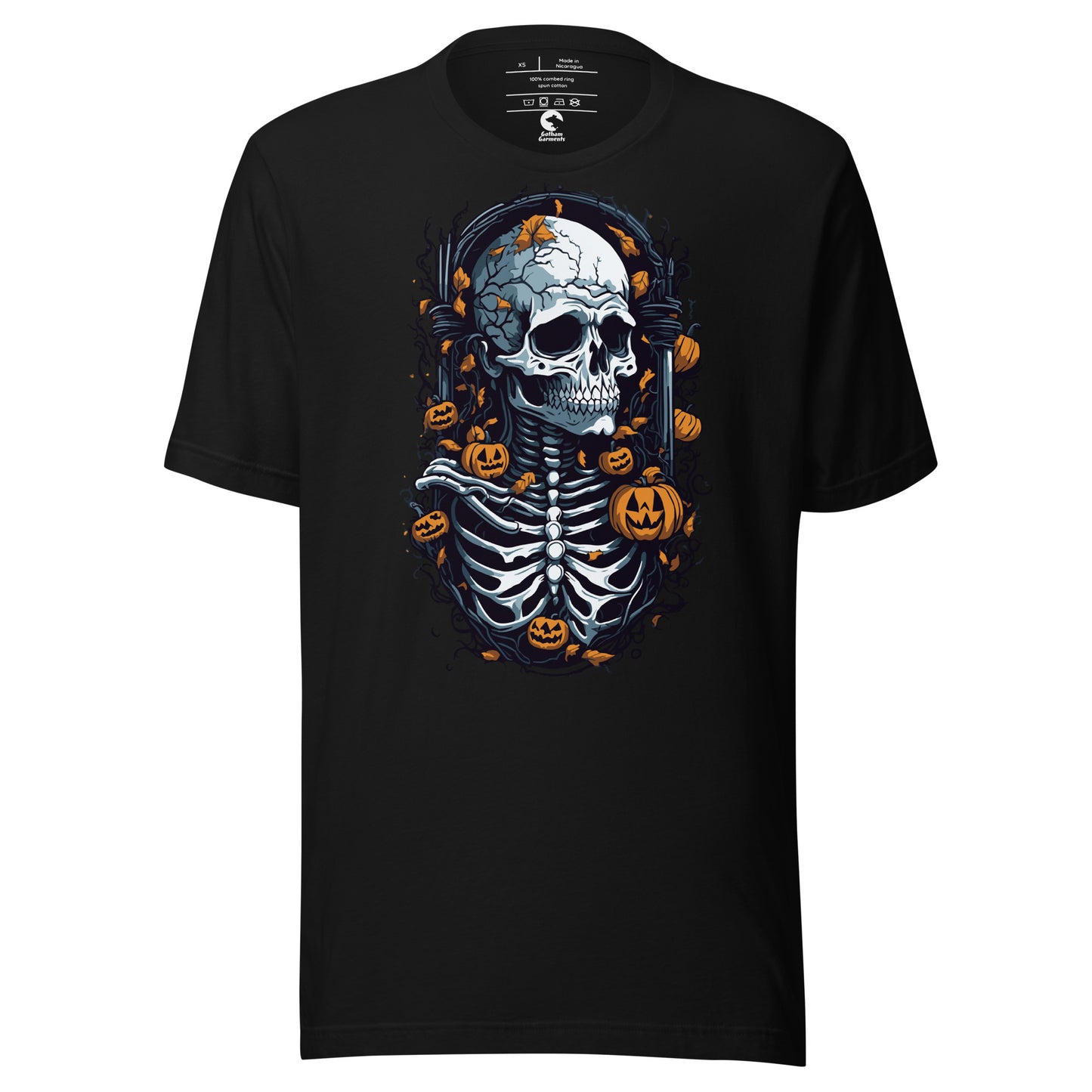 Unisex Skeleton Pumpkin Frame T-Shirt