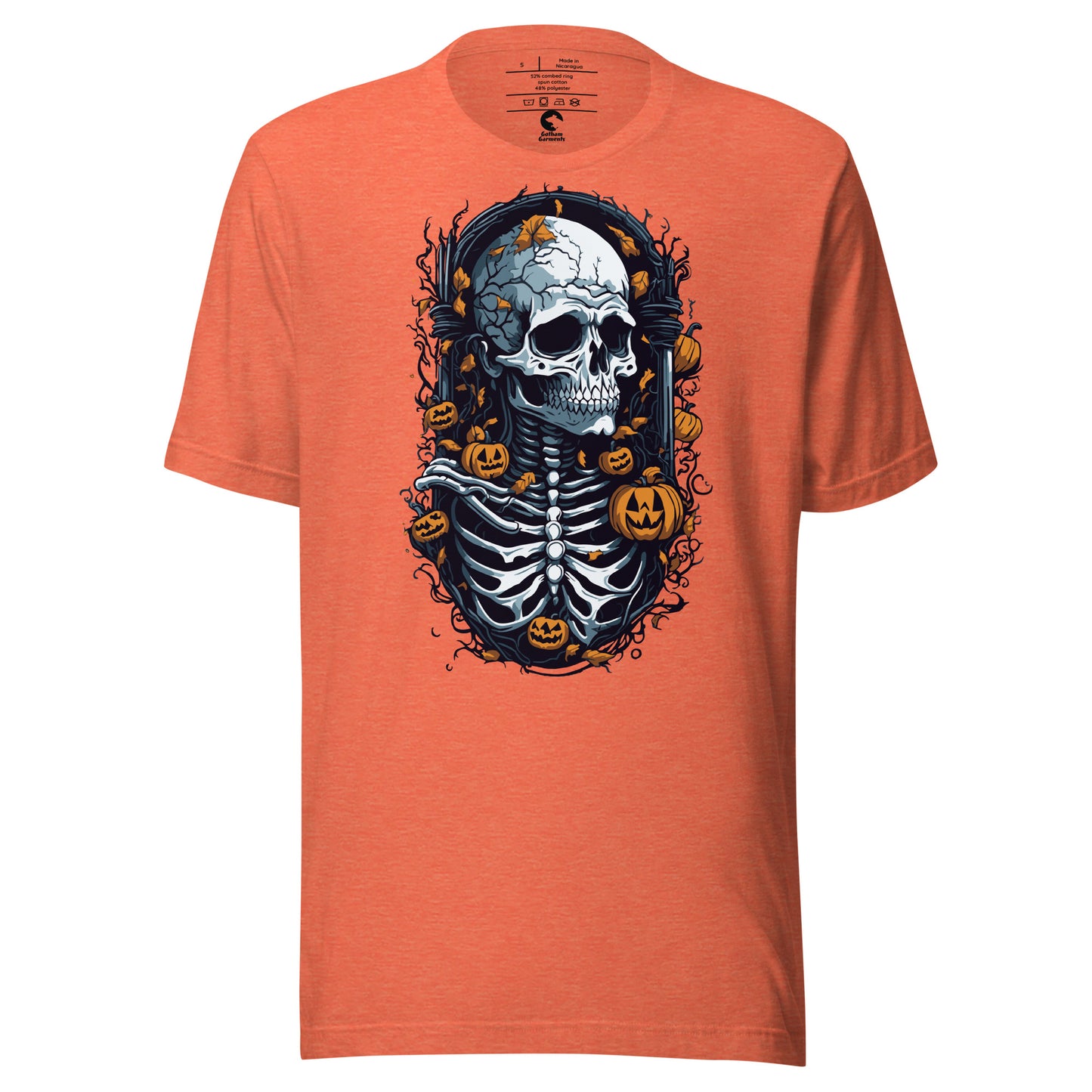 Unisex Skeleton Pumpkin Frame T-Shirt