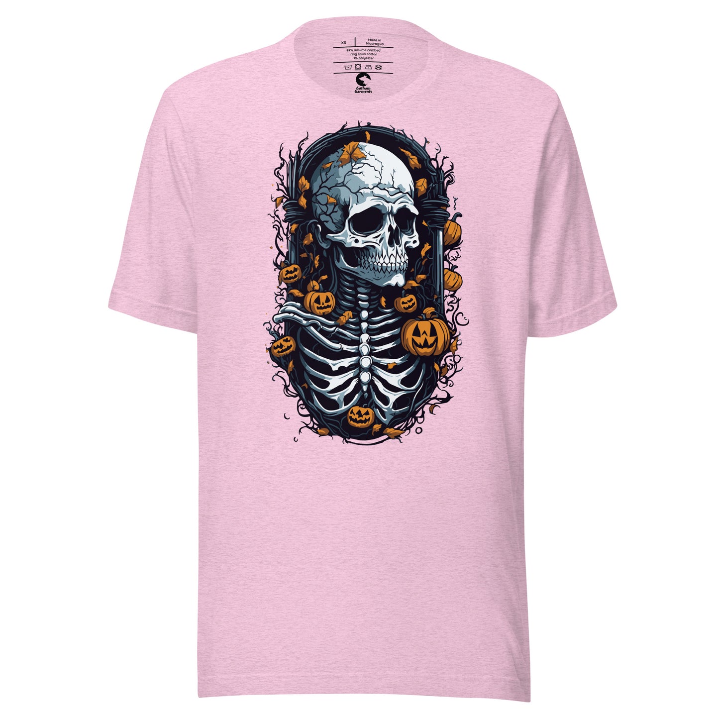 Unisex Skeleton Pumpkin Frame T-Shirt
