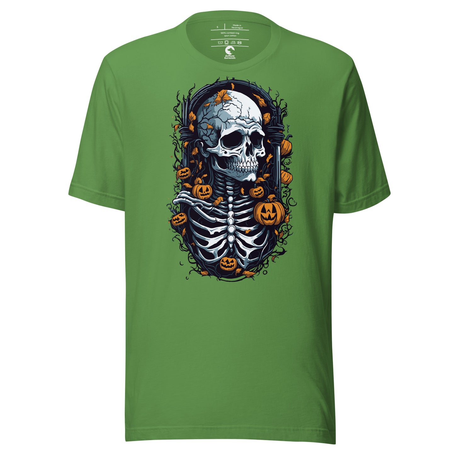 Unisex Skeleton Pumpkin Frame T-Shirt