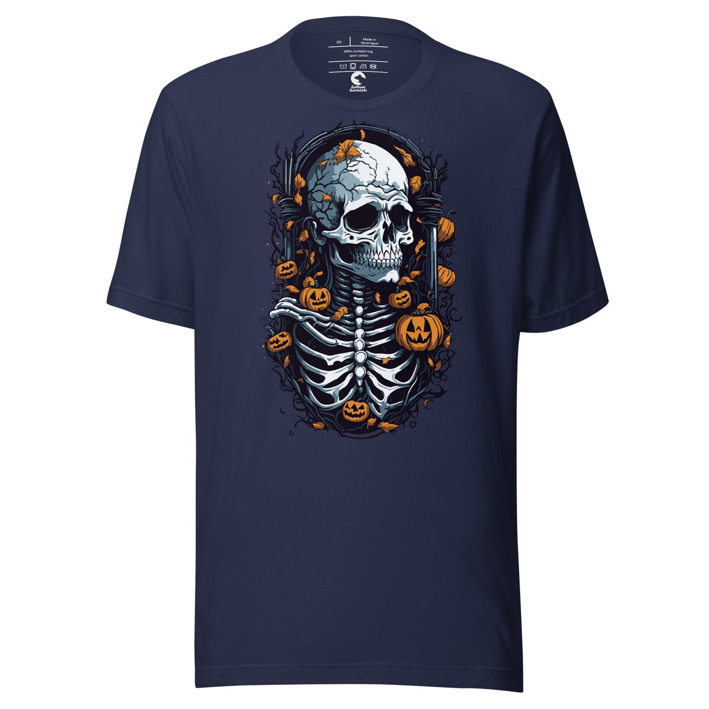 Unisex Skeleton Pumpkin Frame T-Shirt