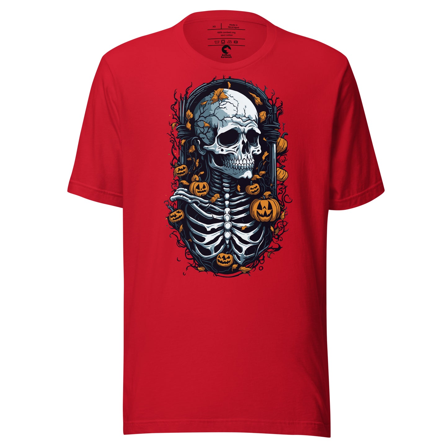 Unisex Skeleton Pumpkin Frame T-Shirt