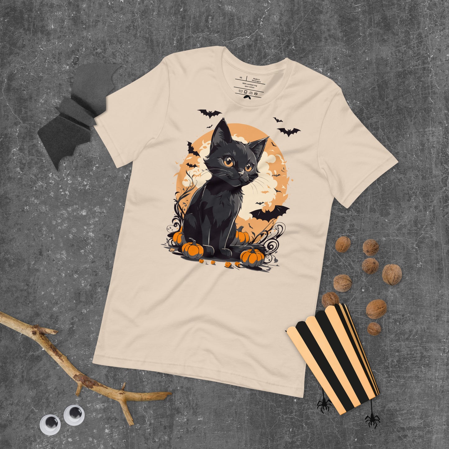Unisex Black Cat Pumpkin T-Shirt