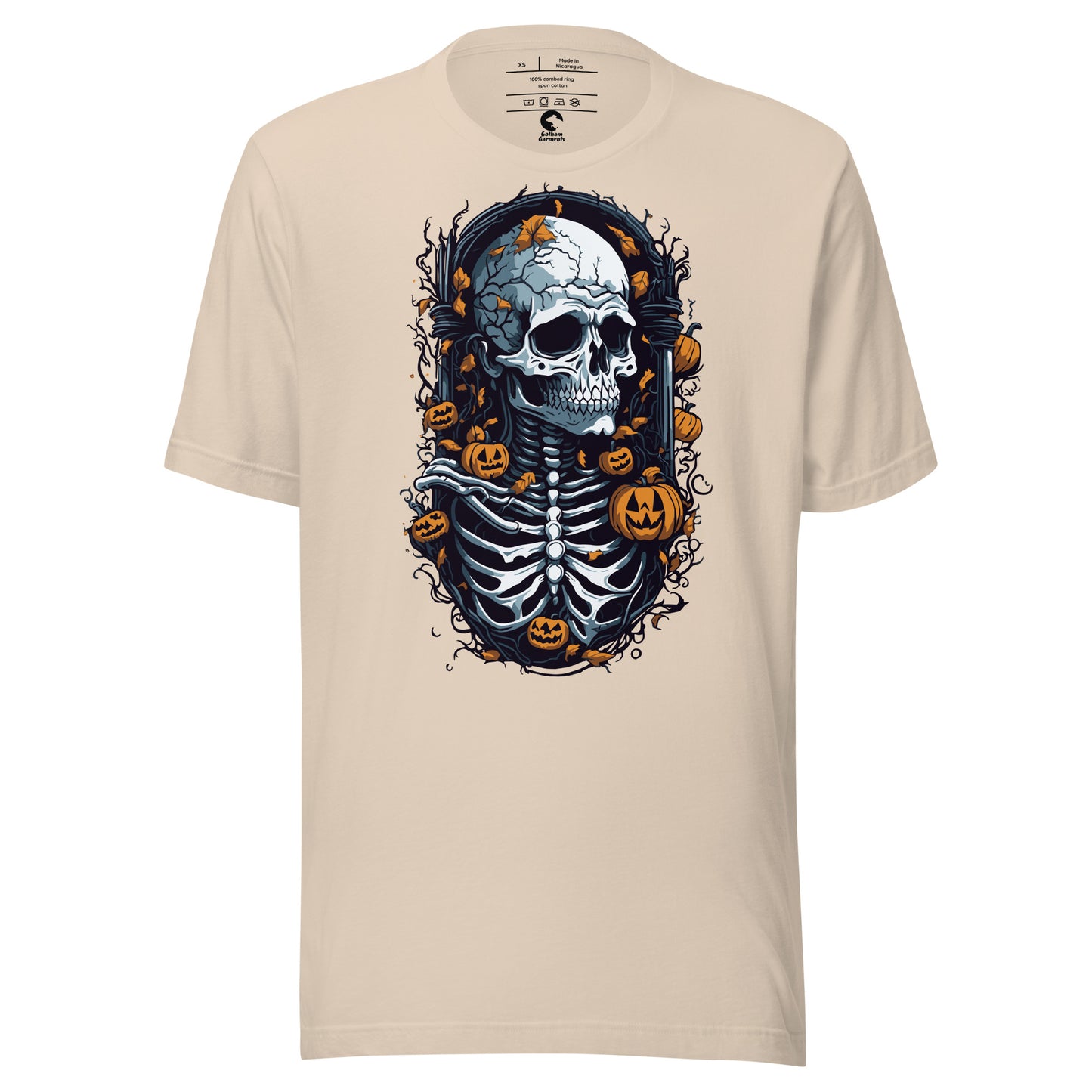 Unisex Skeleton Pumpkin Frame T-Shirt