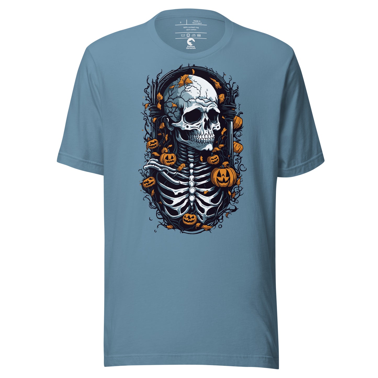 Unisex Skeleton Pumpkin Frame T-Shirt