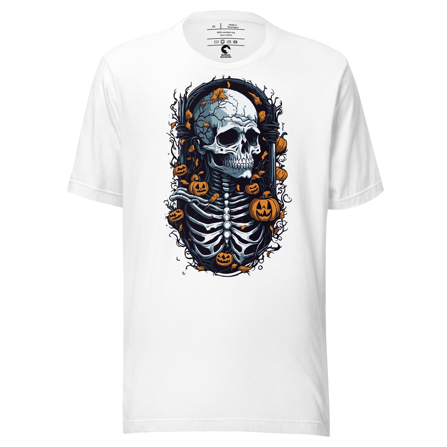 Unisex Skeleton Pumpkin Frame T-Shirt
