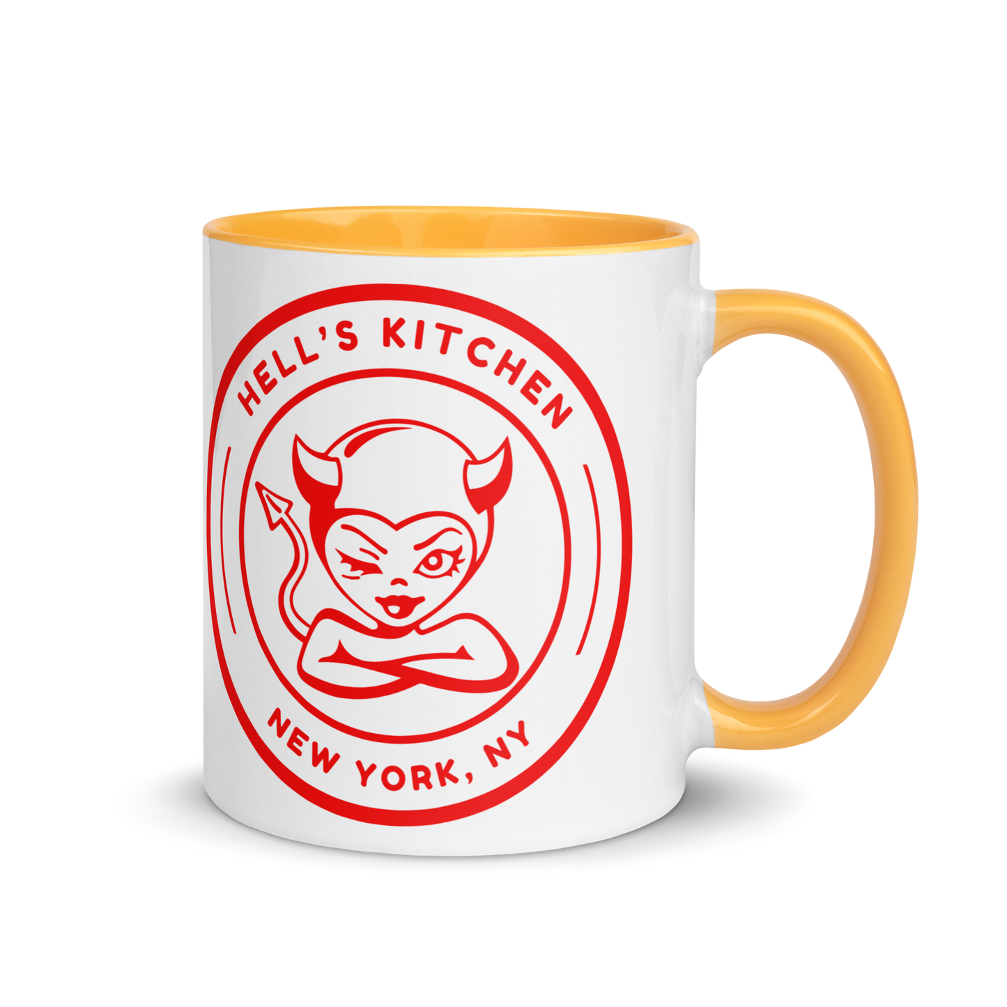 Hell's Kitchen Devil Girl Mug with Color Inside