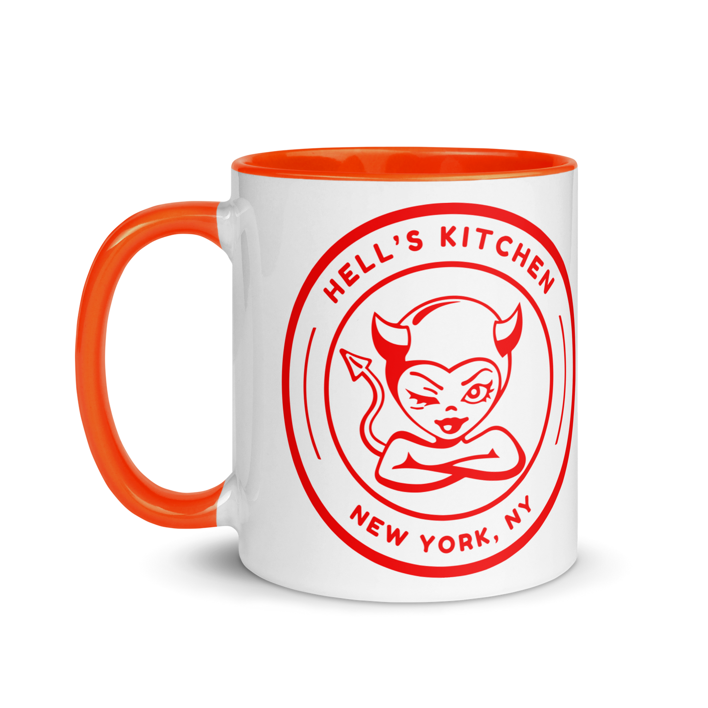 Hell's Kitchen Devil Girl Mug with Color Inside