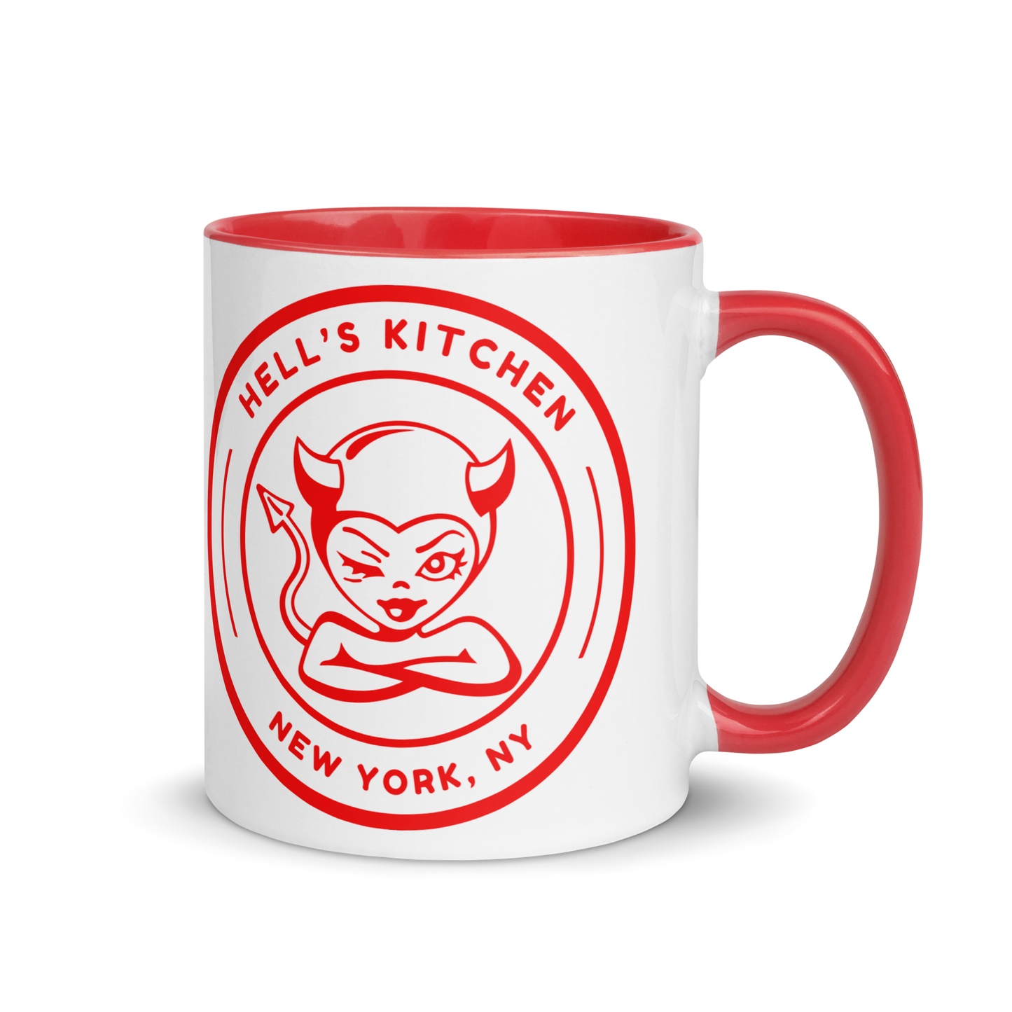 Hell's Kitchen Devil Girl Mug with Color Inside