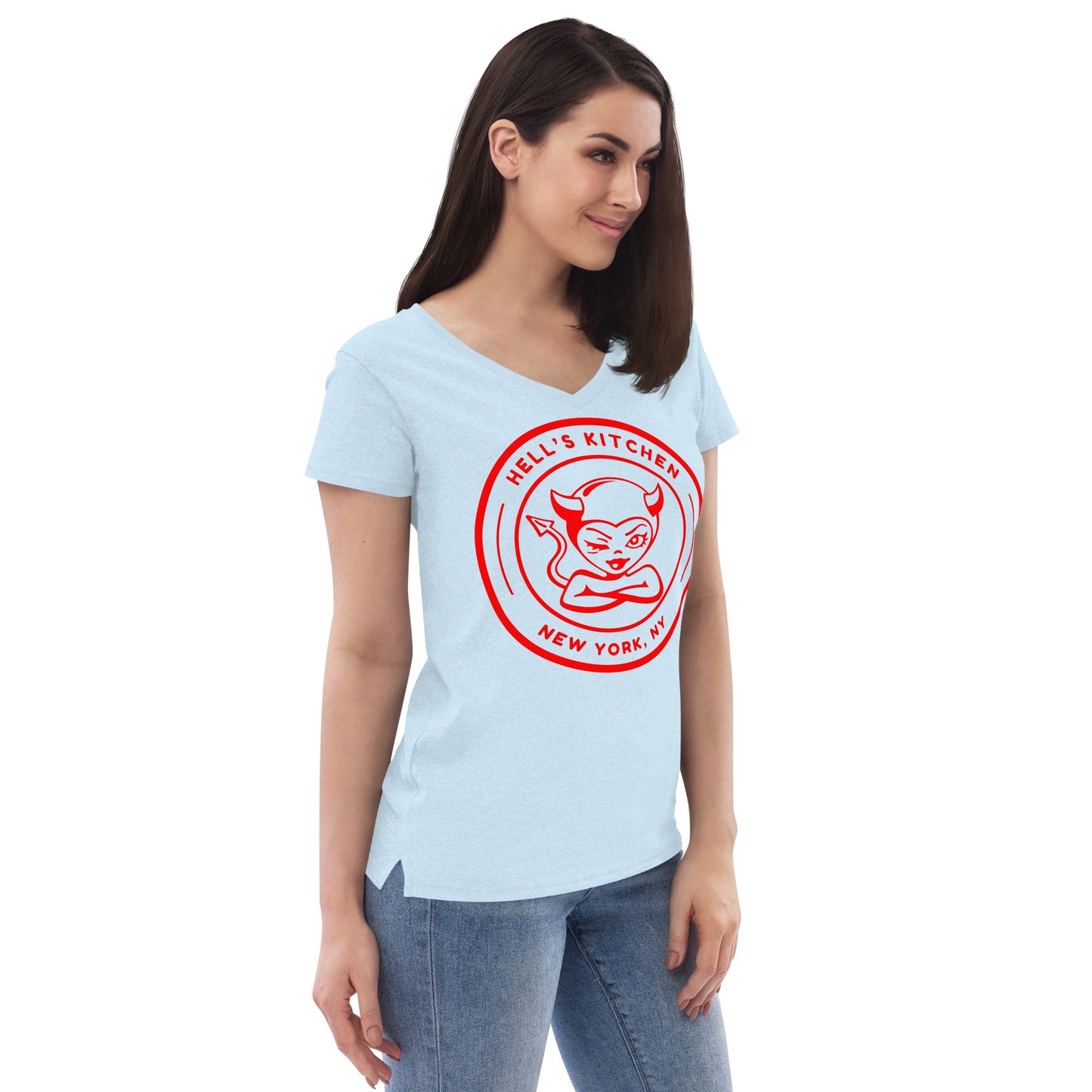 Women’s Hell's Kitchen Devil Girl Recycled V-Neck T-Shirt